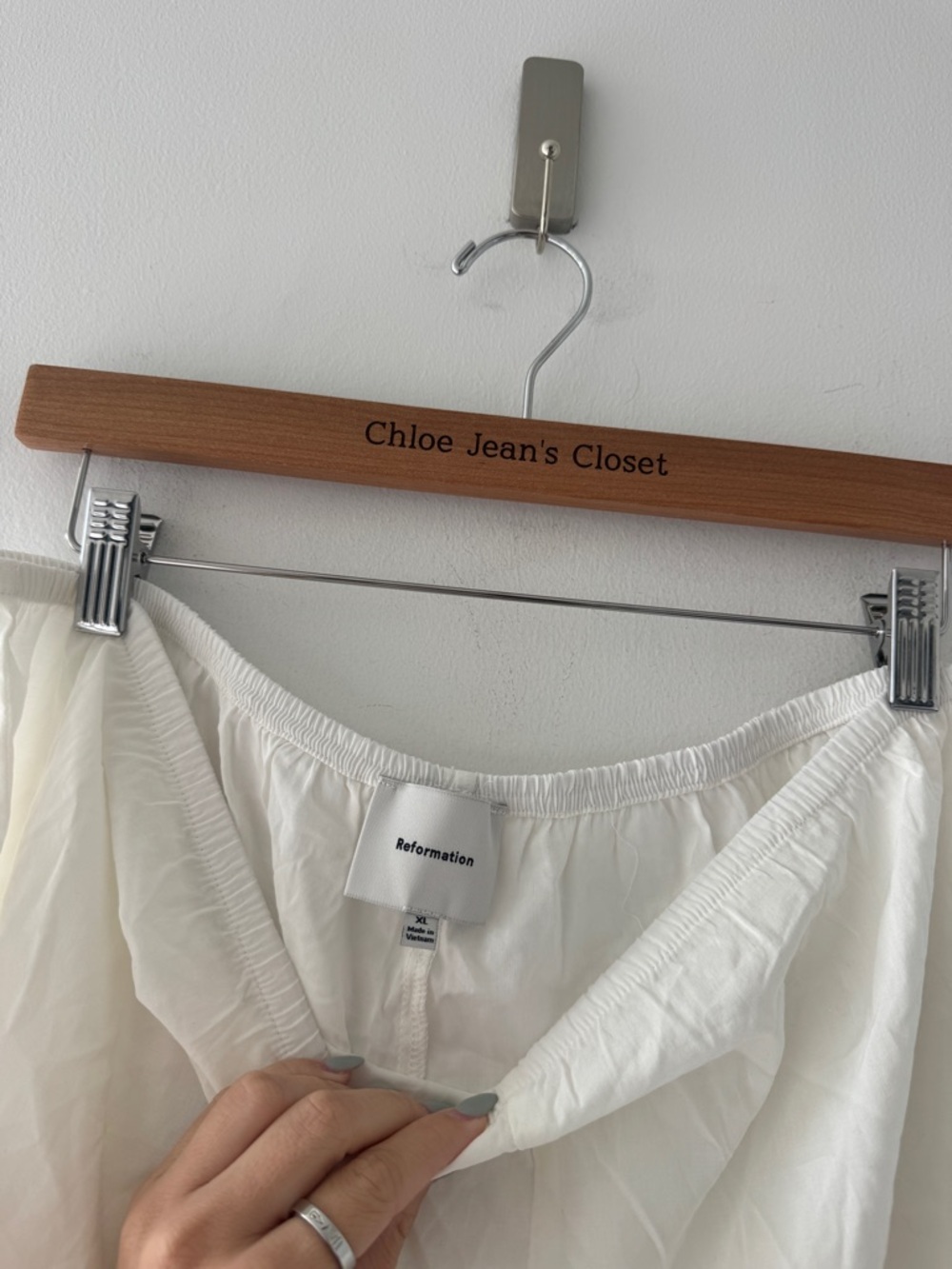 REFORMATION Hazel Pajama Set in White - Picture 6 of 9